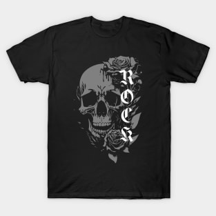 rock skull with roses T-Shirt